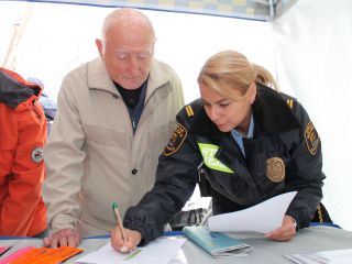 Strażnicy miejscy podczas happeningu