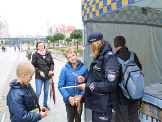 Strażnicy miejscy podczas happeningu